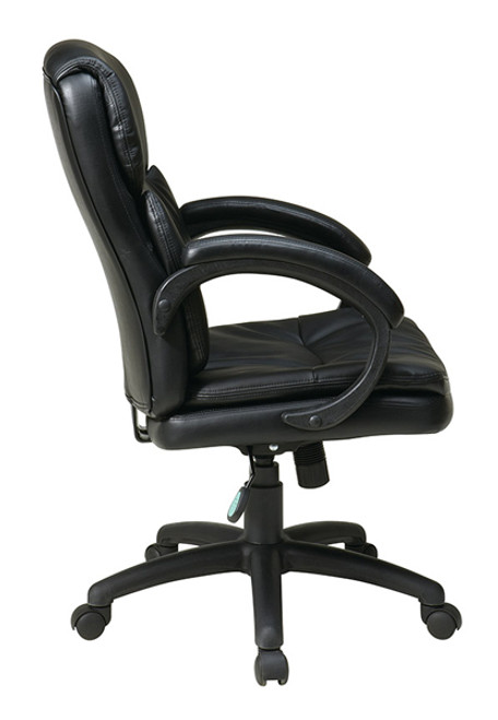 Office Star Mid Back Eco Leather Executive Chair with Padded Arms EC9231-EC3 Office Star Mid Back Eco Leather Executive Chair with Padded Arms EC9231-EC3